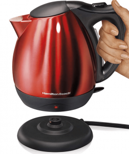 Hamilton Beach 40872 Stainless Steel Red Ensemble Electric Kettle